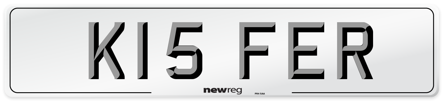K15 FER Number Plate from New Reg